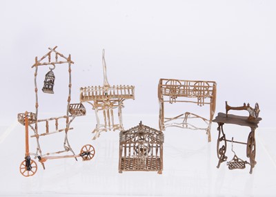 Lot 560 - 1900-1920 German soft metal dolls’ house furniture
