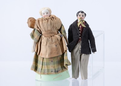 Lot 574 - A mid 19th century Alt, Beck & Gottschalk dolls’ house lady with rare moulded eyelid