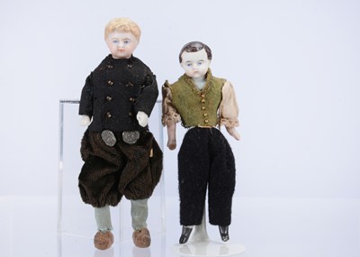 Lot 578 - A rare Alt, Beck & Gottschalk bisque boy shoulder-head dolls’ house doll