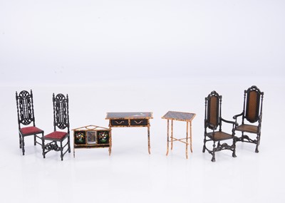 Lot 591 - Colin and Yvonne Robinson metal miniature artist dolls’ house bamboo furniture