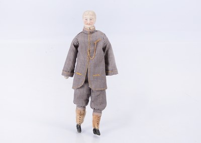 Lot 625 - A German bisque shoulder-head male dolls’ house doll