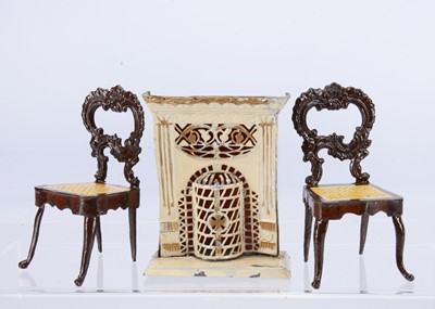 Lot 630 - Two Rock & Graner metal dolls’ house chairs
