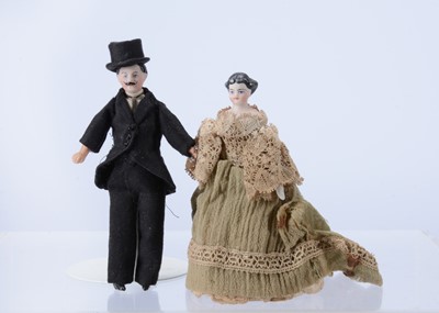 Lot 638 - Two 19th century Simon & Halbig bisque shoulder head dolls’ house dolls