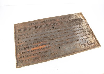 Lot 658 - Original Cast Iron Great Northern Railway Warning Notice