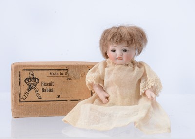 Lot 641 - A Kestner all-bisque character baby in original labelled box