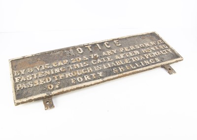 Lot 659 - Original Cast Iron Railway Warning Notice