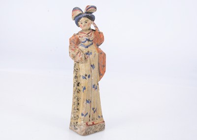 Lot 675 - A rare 19th century Sergiev Posad trihedrial wooden doll