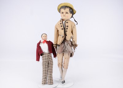 Lot 685 - Two 19th century boy dolls