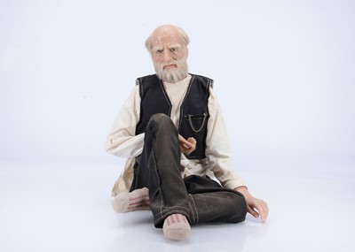 Lot 691 - An interesting 20th century poured wax elderly man beggar
