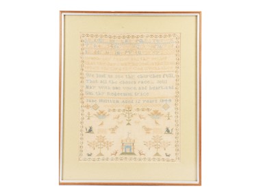 Lot 703 - An 19th century sampler by Jane Molttum
