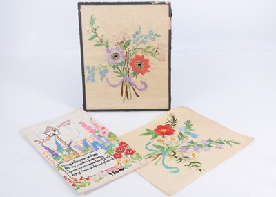 Lot 708 - Three silk embroideries