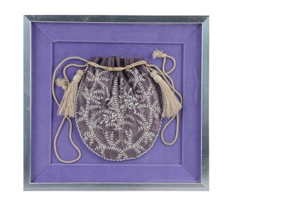 Lot 709 - A late 19th century aubergine silk purse