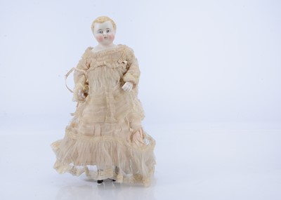 Lot 747 - An 19th century bisque turned shoulder-head doll, possibly Simon & Halbig