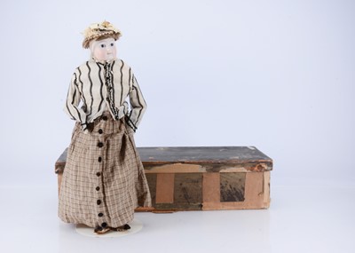 Lot 752 - A fine and large French fashion doll marked B, in original wooden box