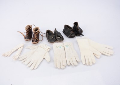 Lot 759 - A pair of 19th century doll’s leather brown boots