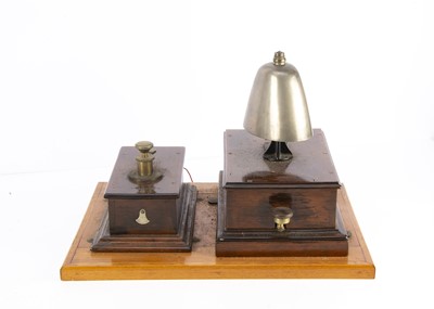 Lot 670 - Mahogany Cased Block Bell and Ringing Key