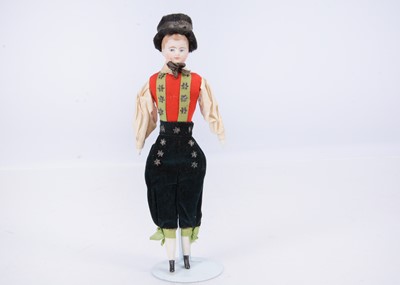 Lot 790 - A fine small Simon & Halbig shoulder-head boy doll