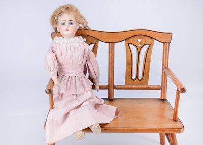 Lot 814 - An early Gebruder Kuhnlenz 46.6 swivel shoulder head lady doll