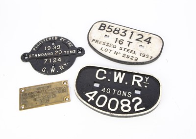 Lot 676 - Cast Iron and Brass Carriage and Wagon Plates