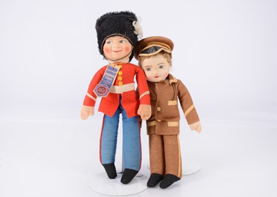 Lot 835 - Two 1930s Chad Valley dolls in uniform