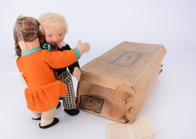 Lot 847 - A Dean’s Rag Book Co Dancing Joan and Peter cloth dolls, in rare original box
