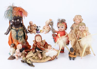 Lot 852 - Celluloid Kewpie and other dolls
