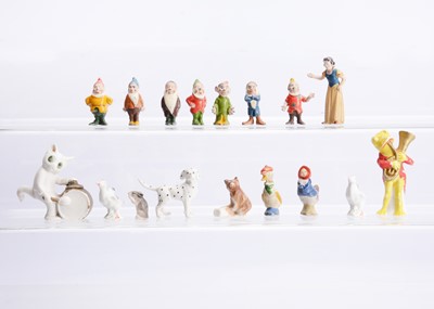 Lot 856 - Britain's Snow White and the seven dwarfs and bisque figures