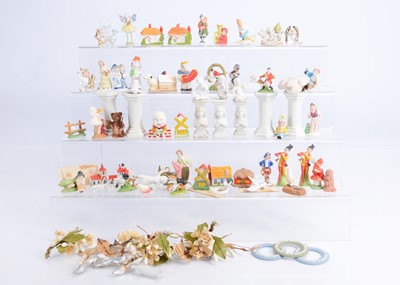 Lot 857 - Bisque cake decorations and other ornaments