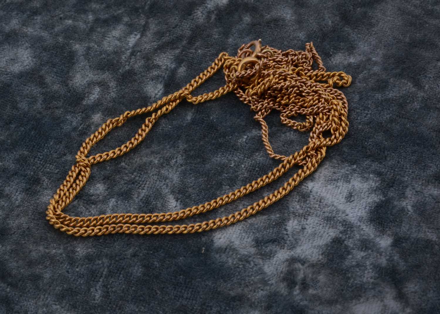 Lot 20 - Two 9ct gold fine curb link necklaces