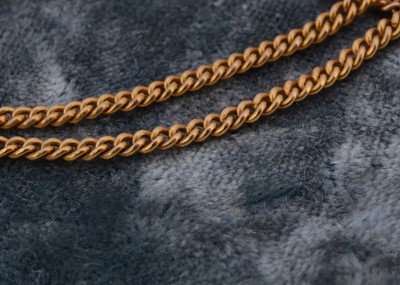 Lot 20 - Two 9ct gold fine curb link necklaces