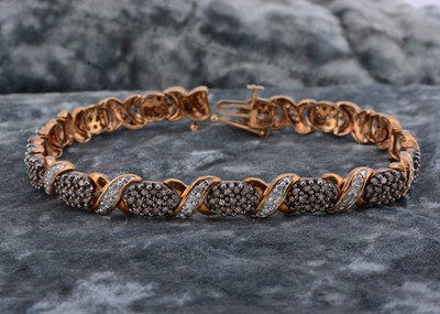 Lot 69 - A 9ct gold diamond set bracelet