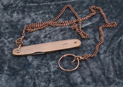 Lot 78 - A 9ct gold pocket penknife