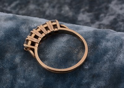 Lot 95 - A 9ct gold five stone cubic zirconia dress ring