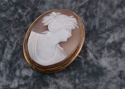Lot 122 - A 19th Century carved shell cameo brooch