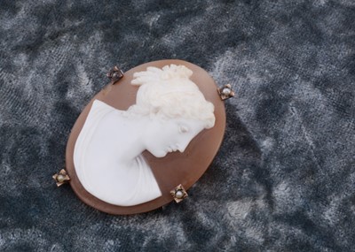 Lot 146 - A 19th Century shell carved cameo brooch