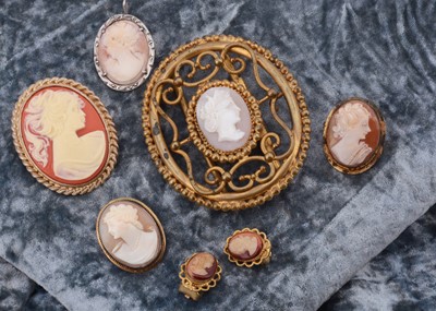 Lot 148 - A collection of cameo jewellery