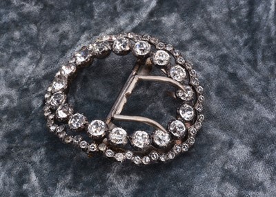 Lot 150 - A French 19th Century paste set oval buckle