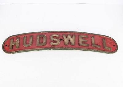 Lot 698 - Cast Brass Name Plate Hudswell