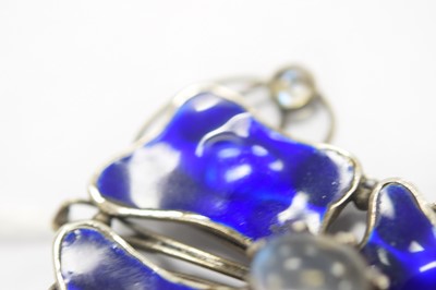 Lot 226 - Charles Robert Ashbee 1865-1942 for the Guild of Handicraft Ltd, silver enamel and moonstone Arts and Crafts pendant