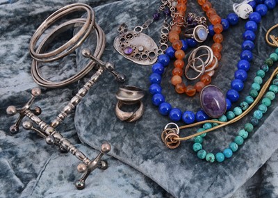 Lot 244 - A good collection of beads, silver, jewellery making equipment