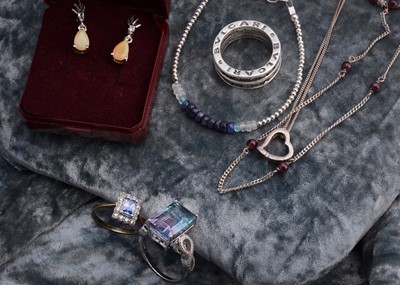 Lot 245 - A collection of silver jewels