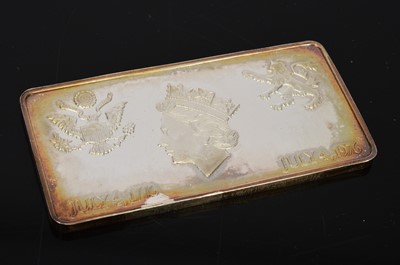 Lot 301 - A 1970s silver commemorative ingot