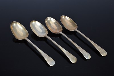 Lot 304 - A set of four George V silver tablespoons by DF