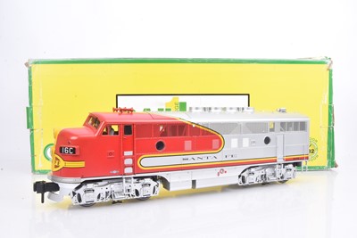 Lot 762 - Rail King Gauge 1 Sante Fe silver and red F3 A-Unit Diesel Locomotive