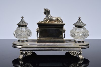 Lot 312 - A Victorian silver plated desk stand