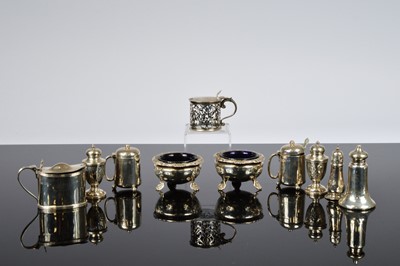 Lot 326 - A collection of Victorian and later silver cruet items