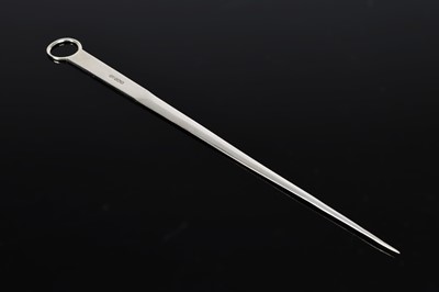 Lot 351 - A George VI silver meat skewer by HA