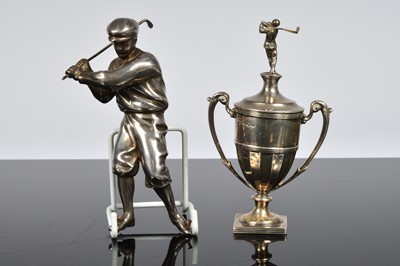 Lot 359 - A small George V silver covered golf trophy cup by James Dixon & Sons