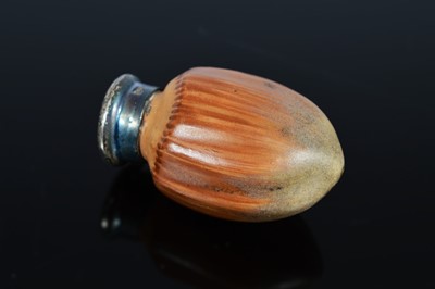 Lot 367 - A cute Victorian porcelain and silver mounted novelty scent bottle by CS FS