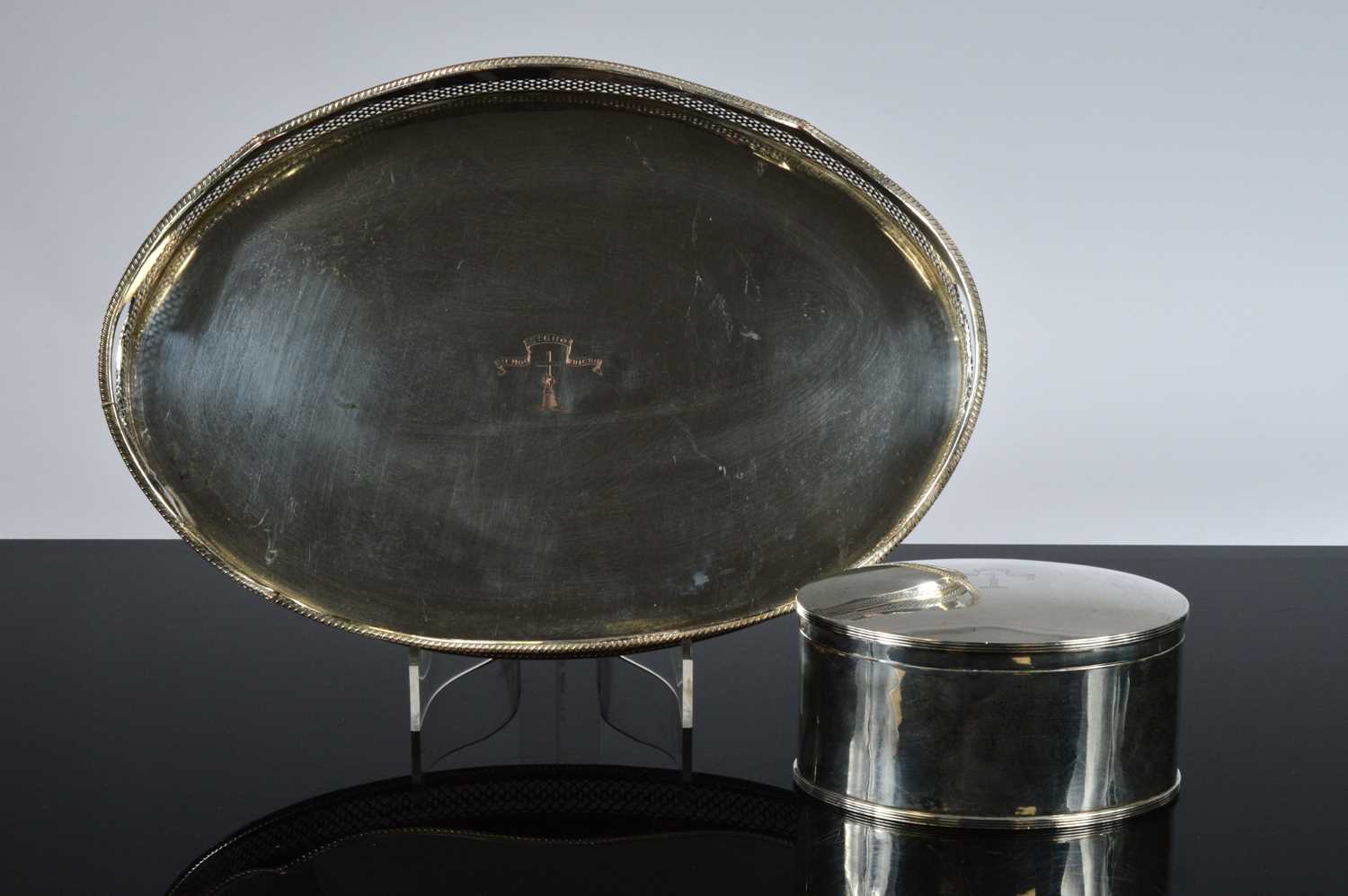 Lot 373 - A George V silver oval box by HA